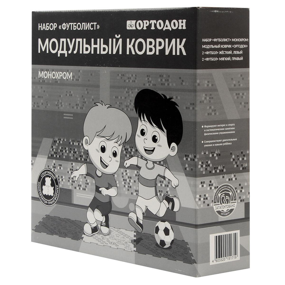 Набор модульных ковриков "Футболист" монохром 4эл. (Ортодон)