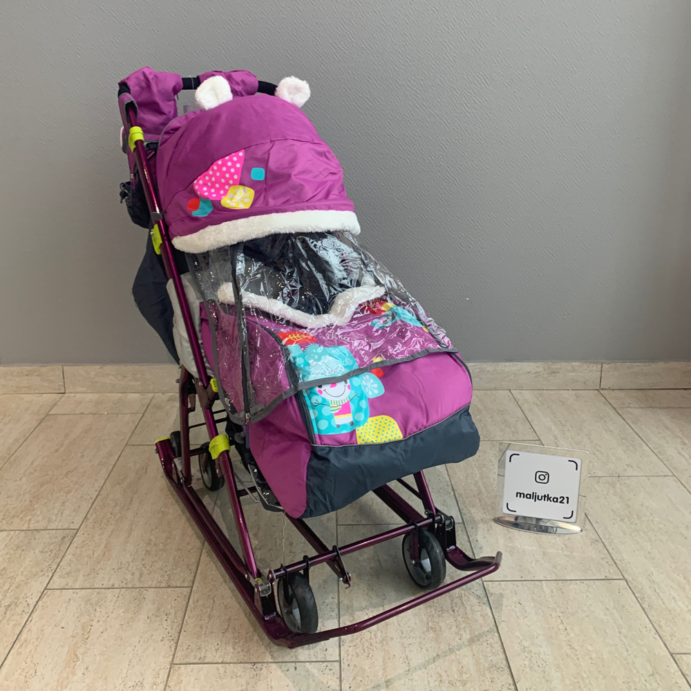 Коляска комбинированная «Ника Детям 7-6» со снеговиком орхидея (арт. НД7-6/6)