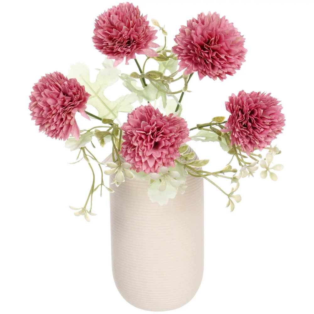 Искусственные цветы «Букет хризантем» 25см 5 цветков розовые