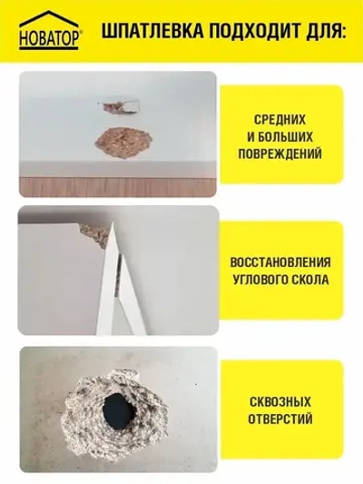 Шпаклевка для мебели Новатор, Белый