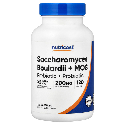 Nutricost, сахаромицеты Буларди и МОС, 120 капсул