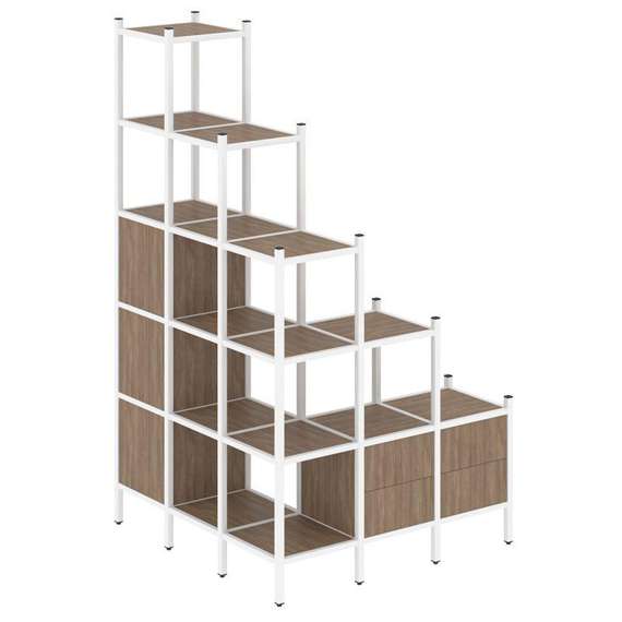 Лофт Угловой внешний стеллаж наборный VR.L-59  1278*1278*2280