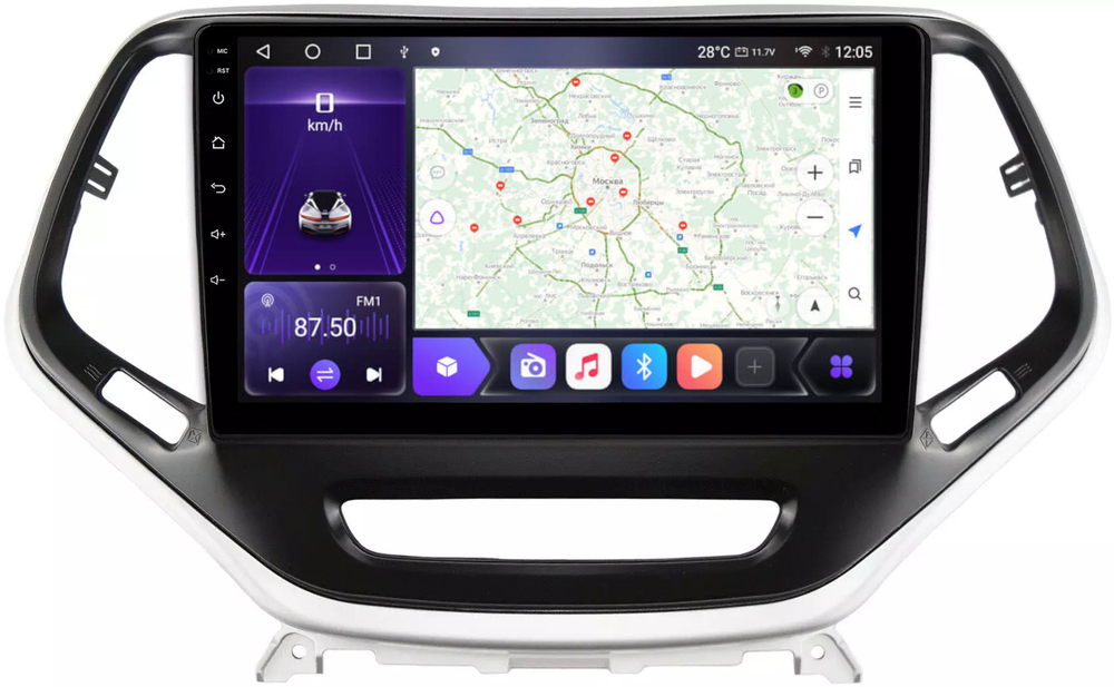 Магнитола для Jeep Cherokee 2014+ - Carmedia EW-1253 QLed, Android 12, TS10, CarPlay, 4G SIM-слот