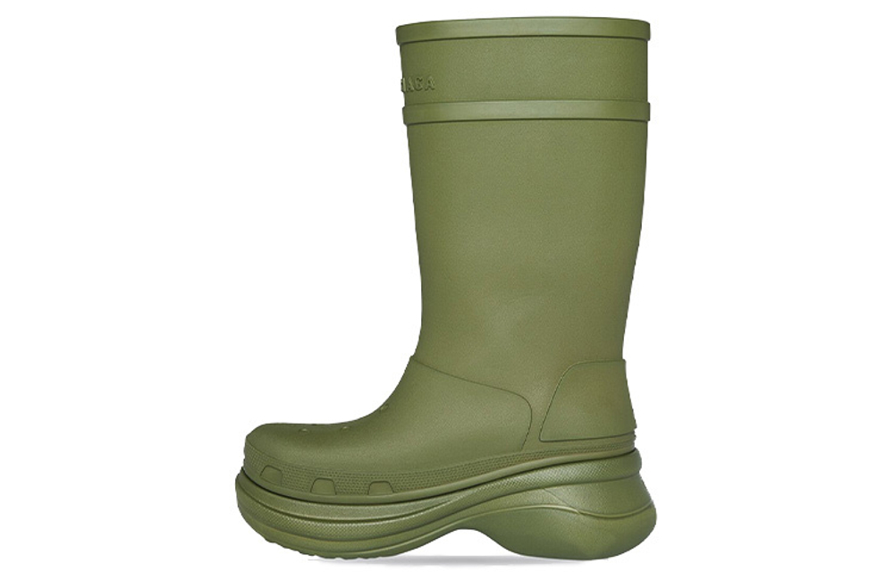 Crocs x Balenciaga Balenciaga plastic trend outdoor mid-tube boots men's green