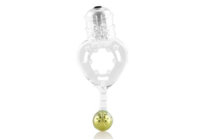 Виброкольцо с золотым шариком Bong O (Цвет: прозрачный)