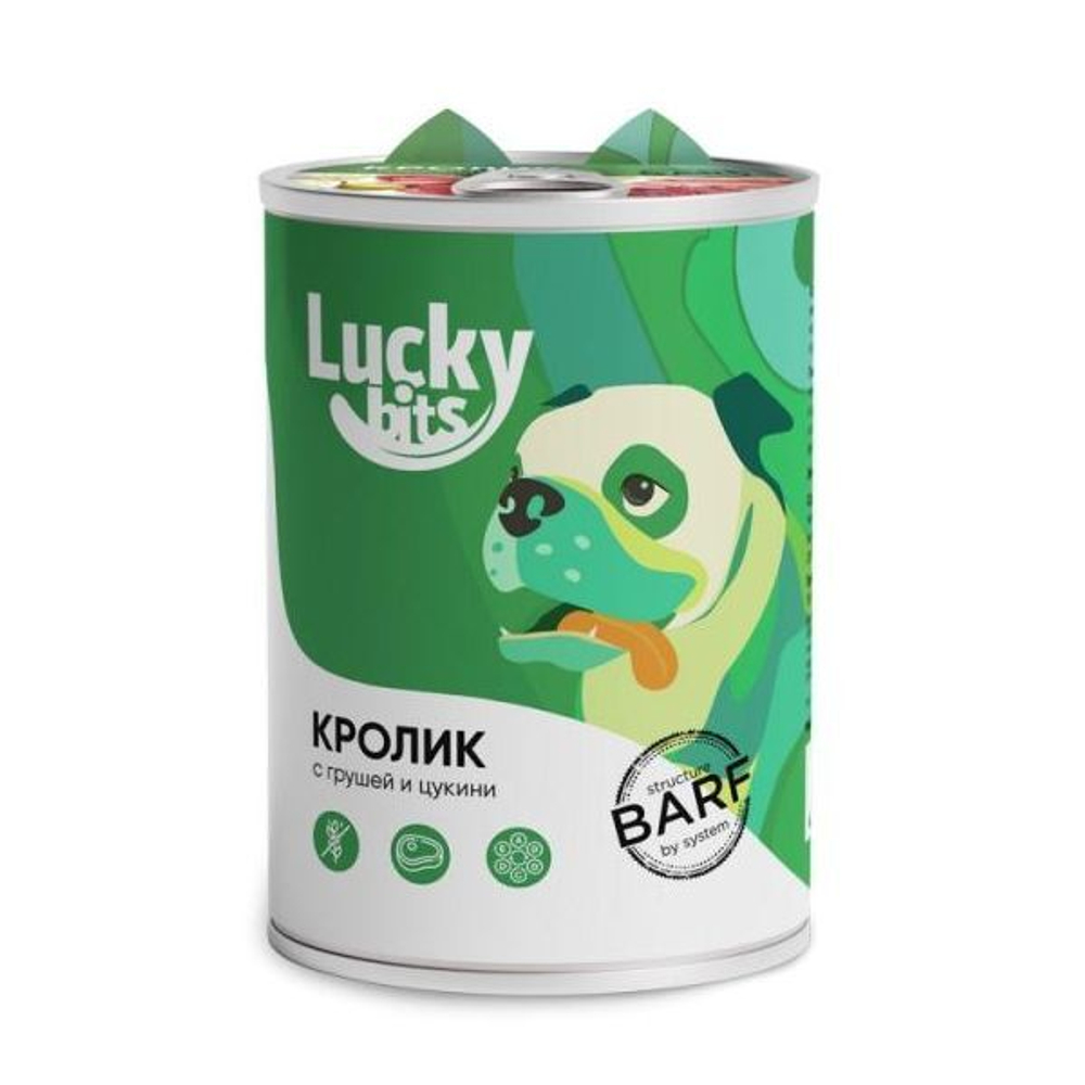 Lucky bits для собак кролик с грушей и цукини, 400 г
