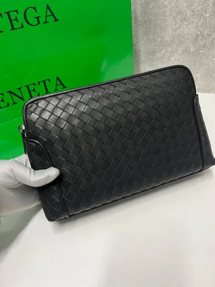 Клатч Bottega Veneta Intrecciato черный