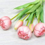 Цветы искусственные Букет 5шт, силикон, цвет розовый