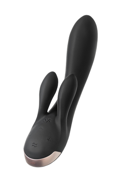 Вибромассажер Satisfyer Double Flex Connect App, черный, силикон