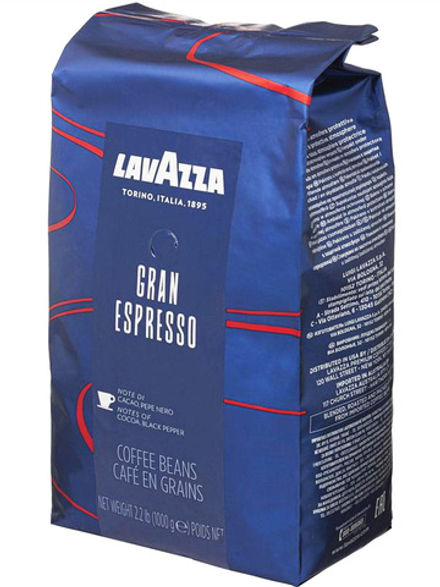 Кофе в зернах Lavazza Gran Espresso 1000 г, Смесь премиальных сортов арабики и робусты