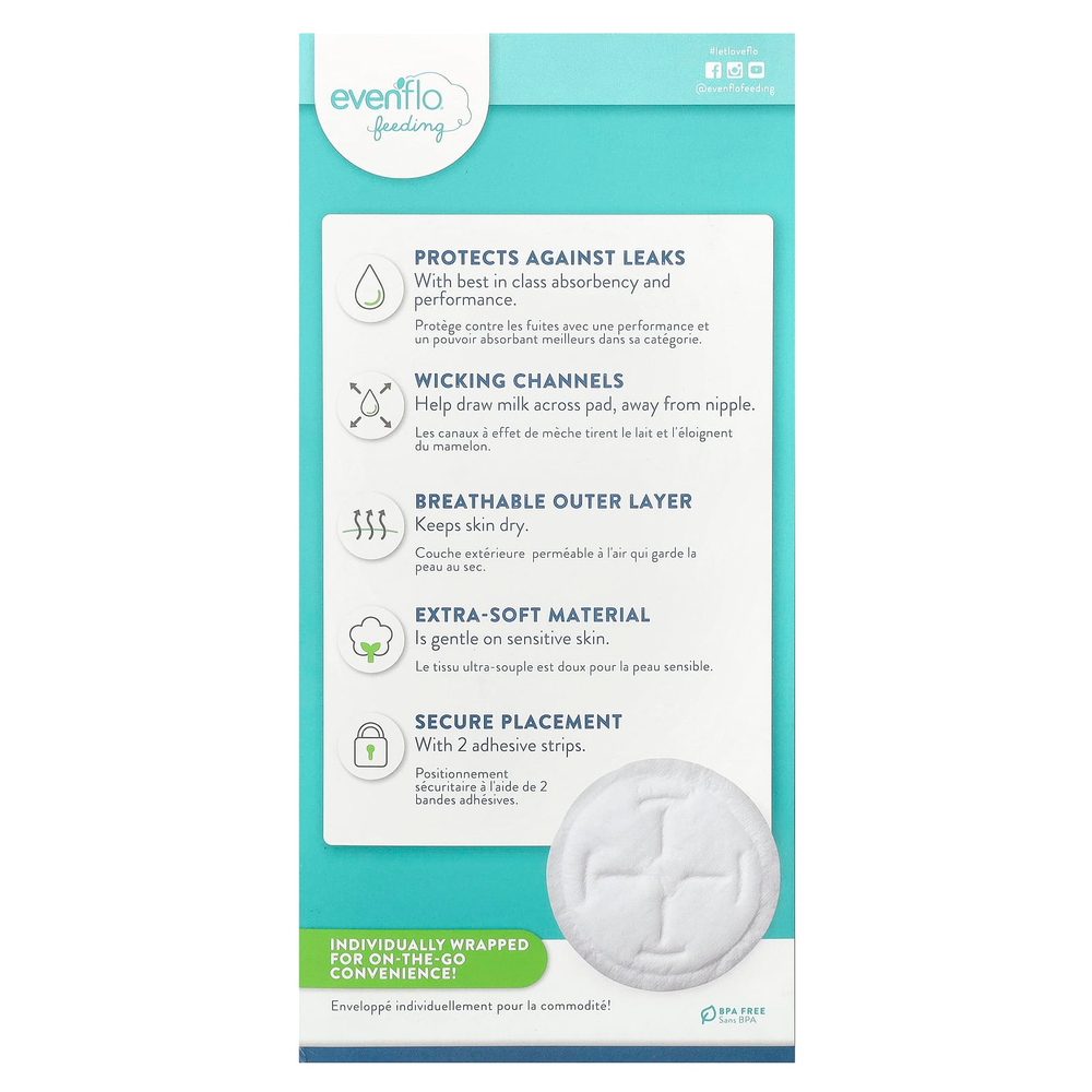 Evenflo Feeding, Улучшенные одноразовые прокладки для кормления, 60 шт.