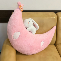 Мягкая игрушка Месяц с Зайкой в подарок для девочки мальчика
