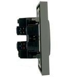 Розетка 2-местная с защитной шторкой, STEKKER, б/з, 250В, 16А, серия Эмили, RST16-5116-10 , платиново-серый, soft touch 49955