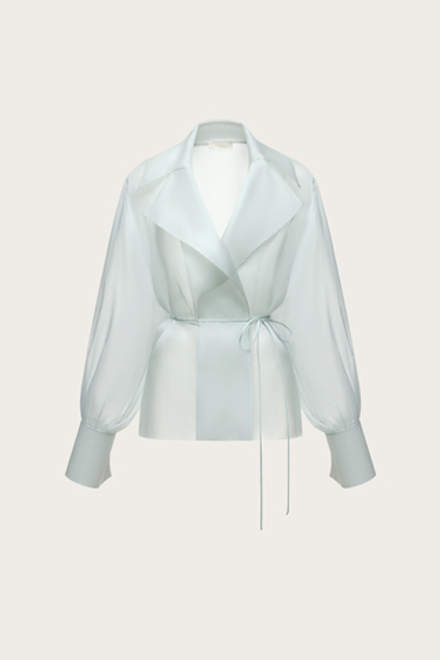 БЛУЗА ИЗ ЖЕМЧУЖНО-СЕРОЙ ОРГАНЗЫ