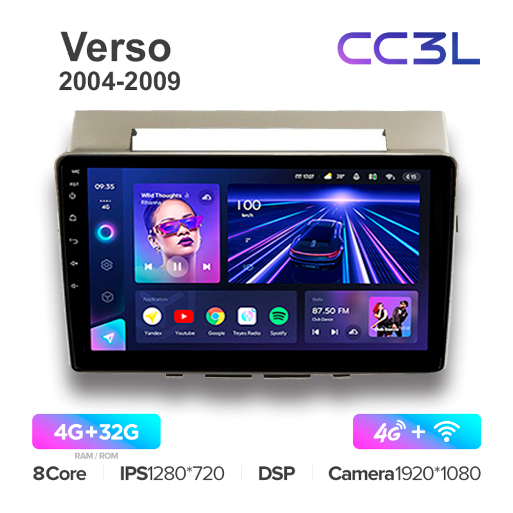 Teyes CC3L 9"для Toyota Verso 2004-2009