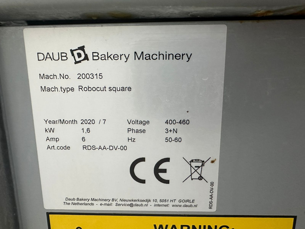 Тестоделитель DAUB Bakery Machinery Robocut square