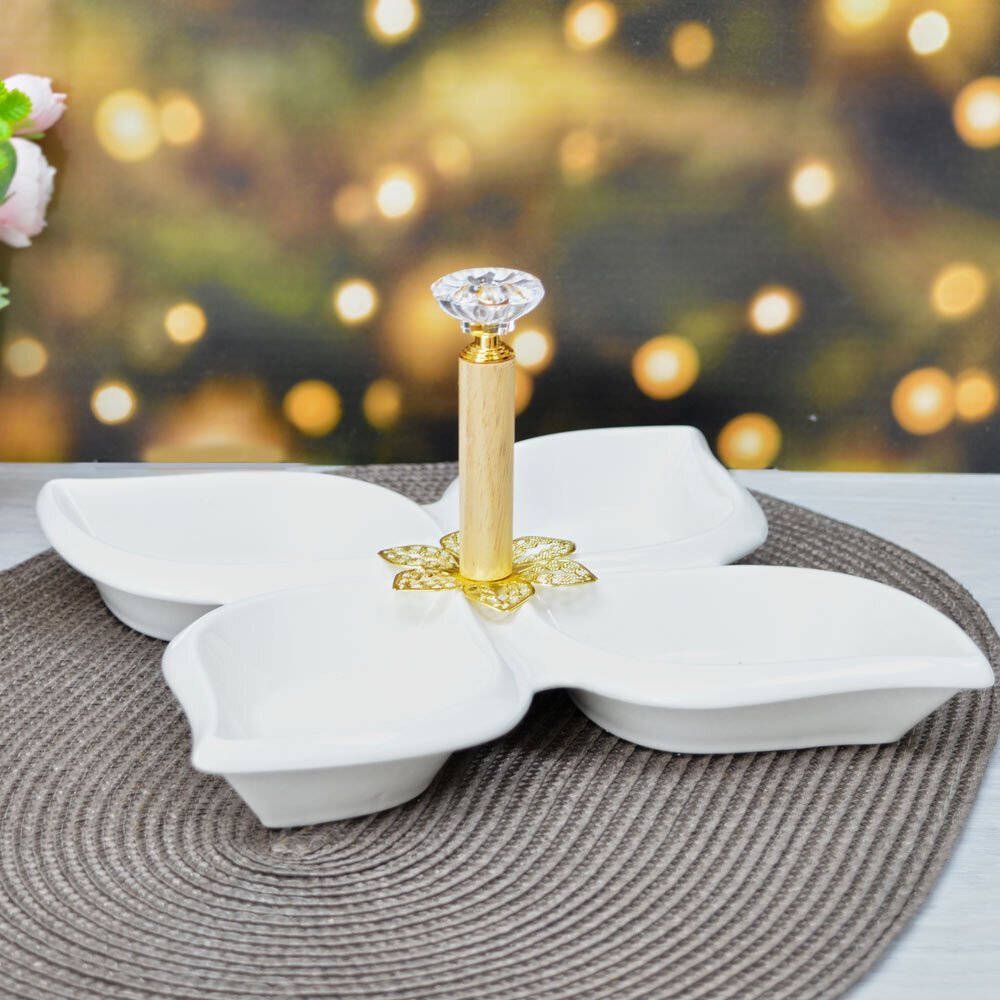 Менажница 4-х секционная 21см ZD20222