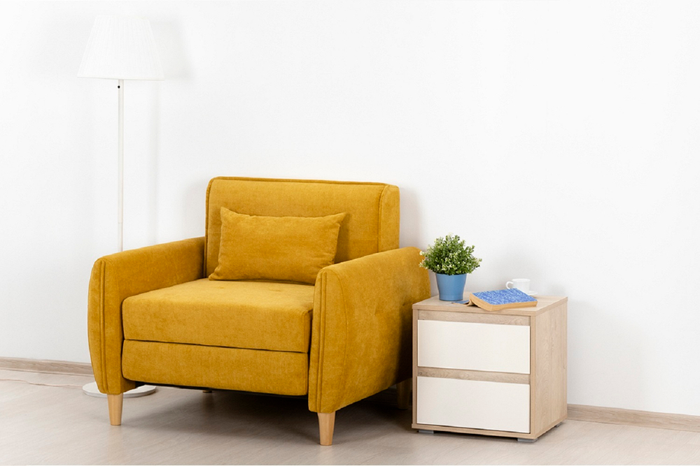 Кресло еврокнижка Анита, Желтое