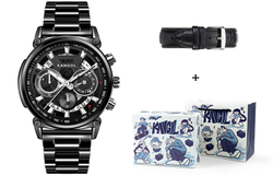 KANGOL Interstellar Series Quartz Movement Stainless Steel Watchband Watch Men"s Watches Skeleton Dial