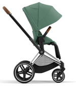 Коляска 3 в 1 Cybex Priam IV Chrome Brown complete и автокресло Cloud T i-Size Mirage Grey Plus Leaf Green