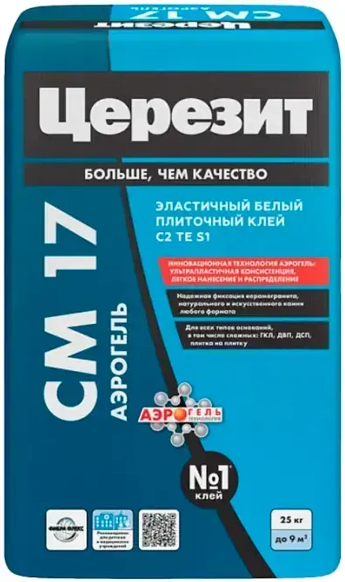 Клей плиточный Церезит CM17 Аэрогель крупноформатного керамогранита 25кг