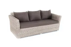 "Капучино" диван из искусственного ротанга трехместный, цвет бежевый