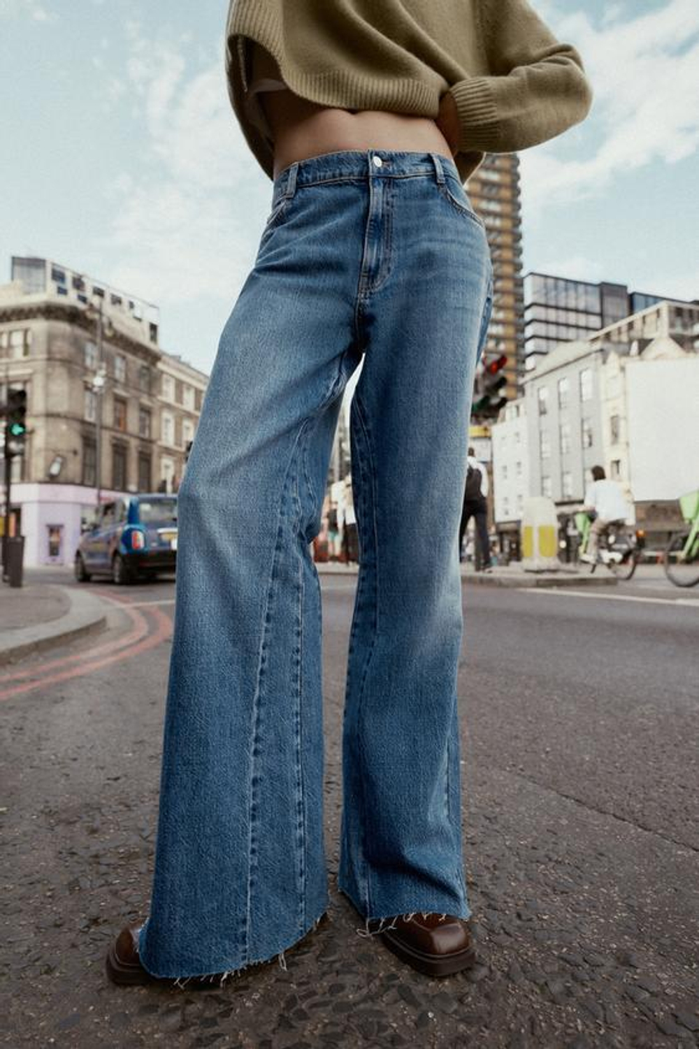 ZARA ДЖИНСЫ Z1975 WIDE LEG С ВЫСОКОЙ ПОСАДКОЙ, ИНДИГО