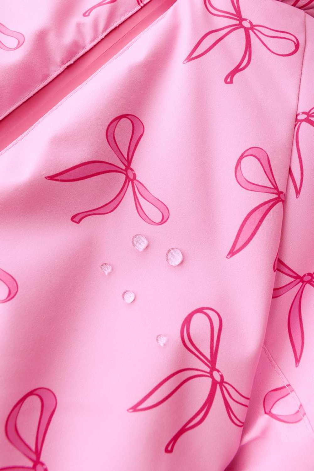 ZARA ДЛИННЫЙ КОМБИНЕЗОН WATER RESISTANT И WINDPROOF С БАНТАМИ, РОЗОВЫЙ