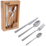 Набор столовых приборов «SANLI» 16шт (4ножа, 4вилки, 4ст.ложки, 4ч.ложки), цвет серебро, узор