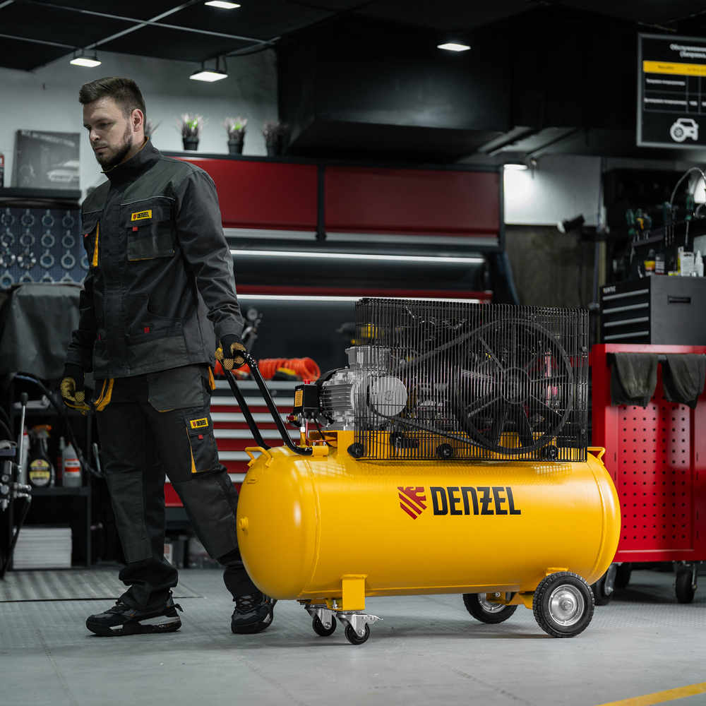 Компрессор воздушный рем. привод BCV 4000-T/200, 4,0 кВт, 200 литров, 690 л/мин Denzel