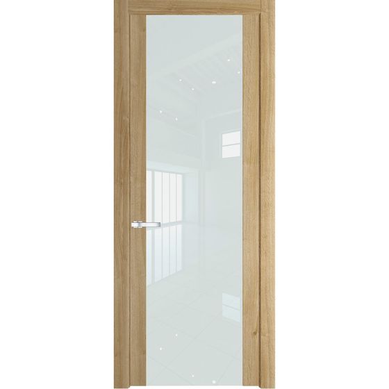 Межкомнатная дверь Profil Doors 1.7N дуб карамель стекло белый лак
