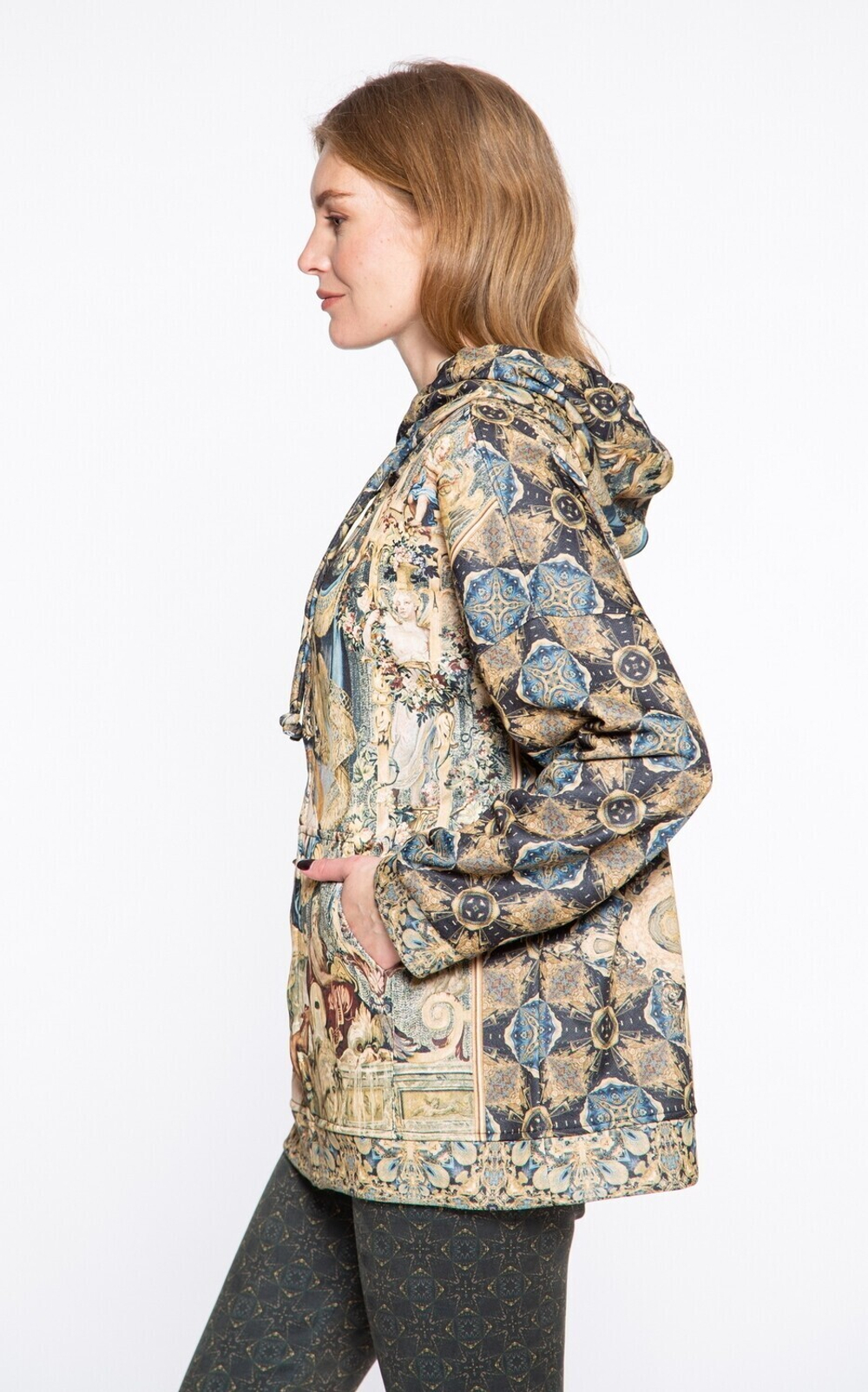 Худи "Барокко", по мотивам рисунков на средневековой портьере, представляющих Венеру и амуров. Эпоха короля Людовика XIV