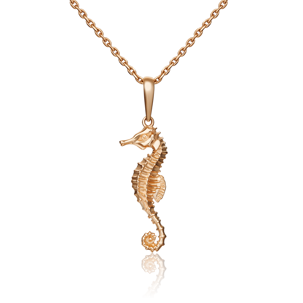 Подвеска «Морской конёк» из красного золота