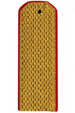 Погоны парадные золотые металлизированные красный кант