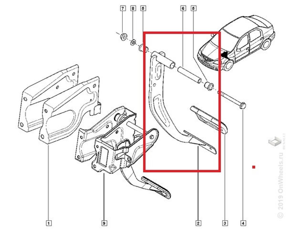 Педаль тормоза Renault Logan Sandero (Renault)