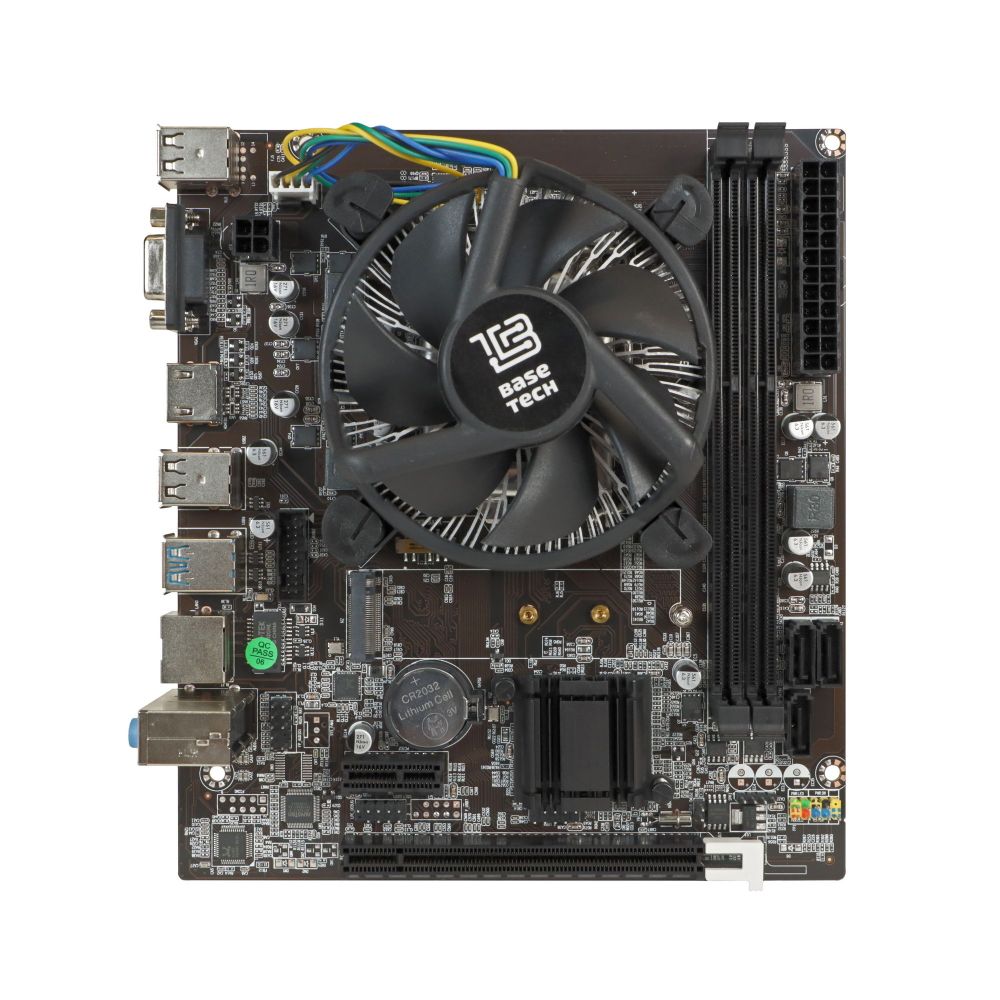 Материнская плата с процессором BaseTech H81M-K, Socket1150, i5-4670, mATX, Retail, Socket1150, Intel HD Graphics 4600, 2xDDR3, PCIe3.0, 1xM.2, GLAN, 6xUSB2, 4xUSB3, VGA, HDMI, кулер CPU (BT-H81M-K-4570)