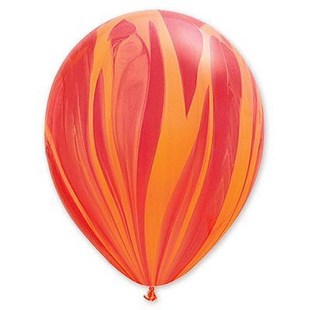 Шар с рисунком Красно-Оранжевый Супер агат