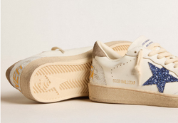 Кеды Ball Star with blue glitter star and dove-gray suede heel tab