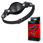 Черный кожаный кляп (Цвет: черный)