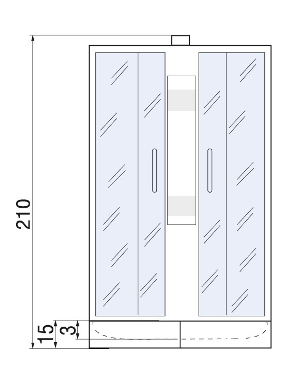 Душевая кабина RIVER NARA LIGHT Б/К 80/15 МТ 80x80x210 10000001669 Универсальная Четверть круга
