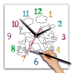 Детская раскраска часы "Коровка" Декор для дома, подарок