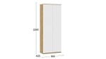 Прихожая с вешалкой комплект мебели Дуб Крафт золотой/Белый матовый 190х43х226 см