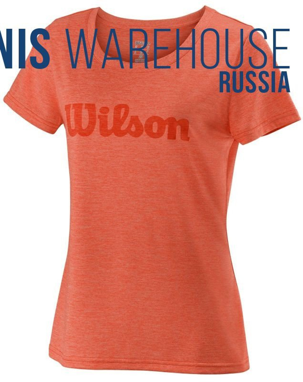 Женская футболка теннисная Wilson Uwii Script Tech Tee - pro staff red