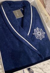 MARINE LADY  синий махровый женский халат  Soft Cotton (Турция)