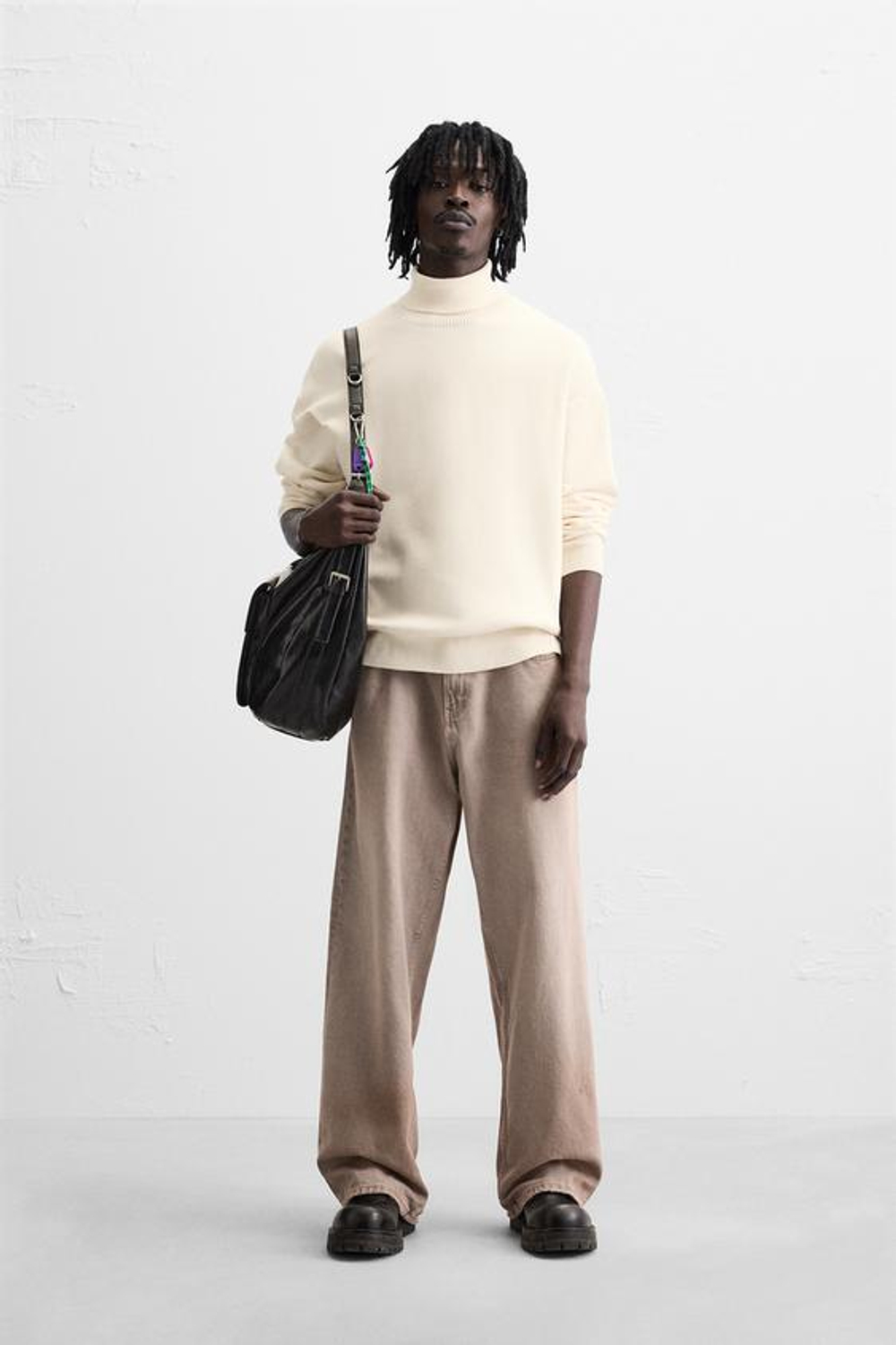 ZARA СВИТЕР ИЗ МЯГКОЙ ВИСКОЗЫ, ЖЕЛТОВАТО-БЕЛЫЙ