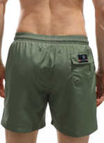 Однотонные пляжные шорты средней длины (Размер: L) (Цвет: синий)