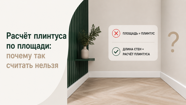 Расчёт плинтуса по площади: почему так считать нельзя Расчёт плинтуса по площади: почему так считать нельзя
