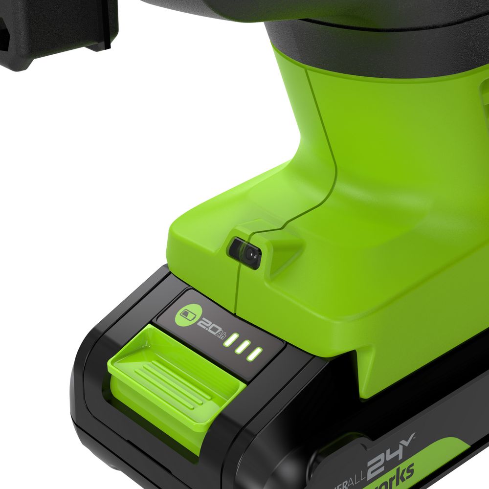 Перфоратор акк. Greenworks RH324, 24V, б/щет, SDS+, 2 Дж, 4500 уд/мин, 24 мм,1х2Ач,ЗУ (3803007CUA)