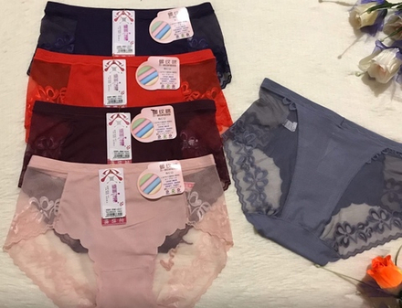 [m]Трусы б/ш,кружевные,сред.посадка(42-48) 88325-1