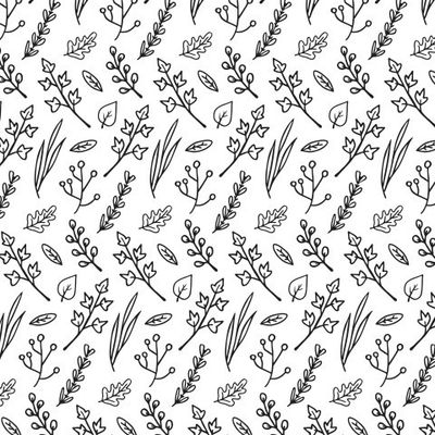 Buy fabric twigs and leaves black and white